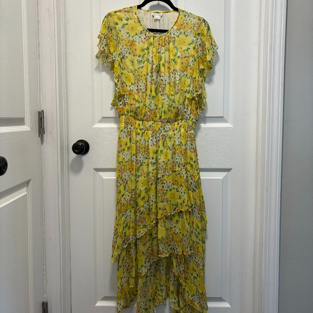 Shoshanna Yellow Floral Candela Dress Size 16 US